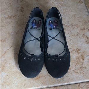 Girls Disney Descendants Black Flats Size 4